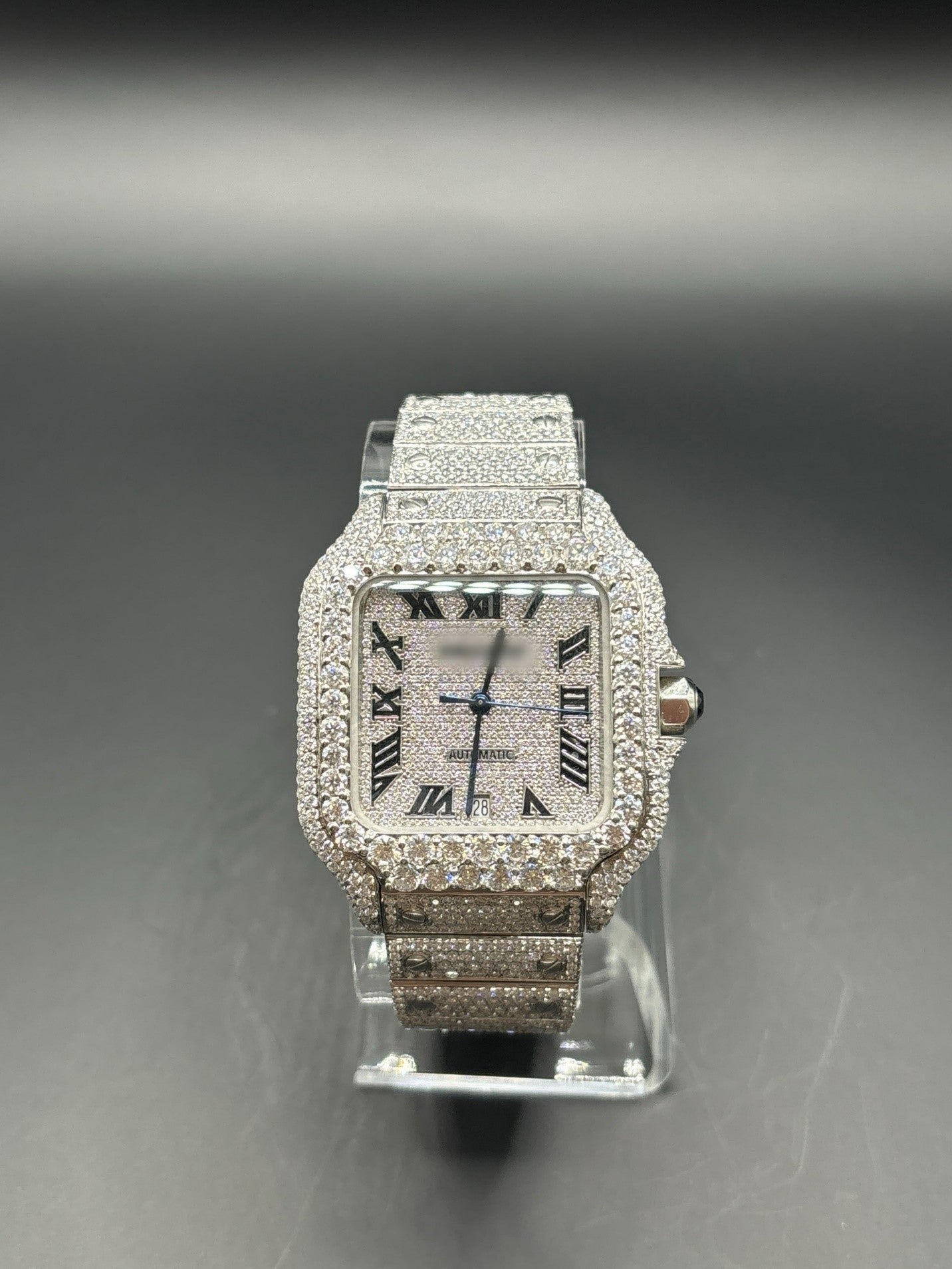 White Square Moissanite Watch (40mm)