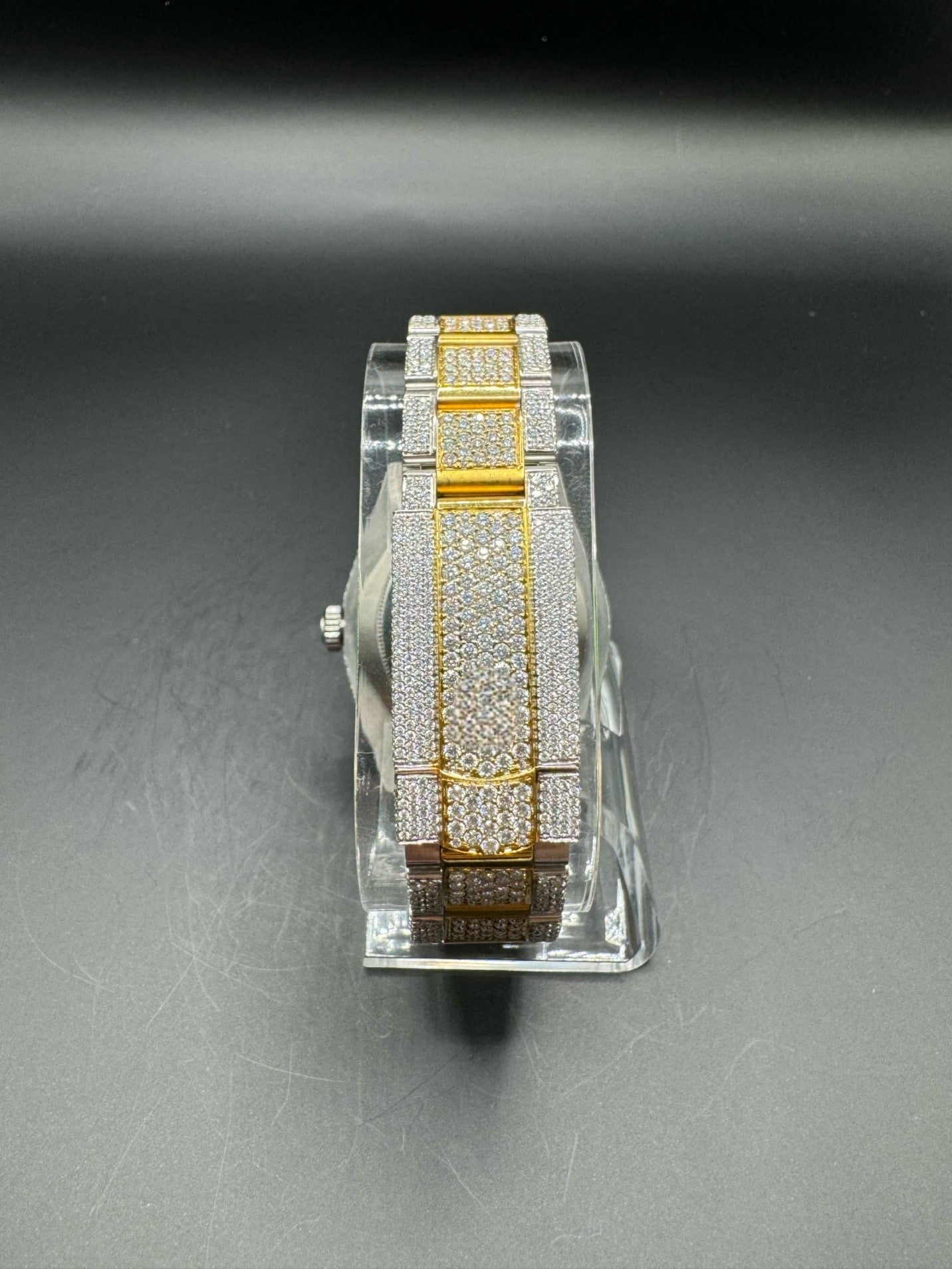 Two-Tone Yellow Moissanite Watch with Oyster Bracelet (41mm)