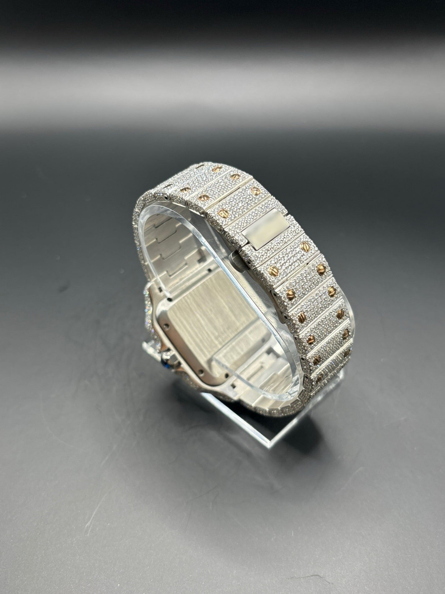 Two-Tone Rose Square Moissanite Watch (40mm)