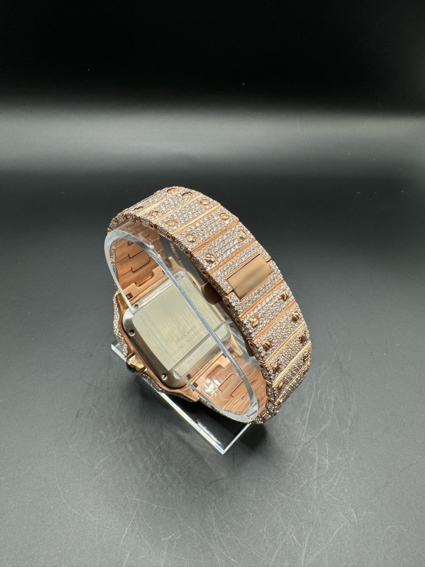 Full Rose Square Moissanite Watch (40mm)