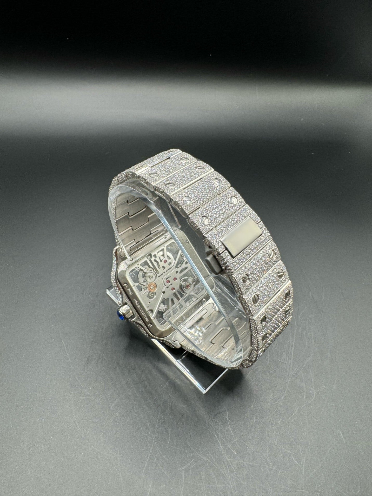 Skeleton Square Moissanite Watch (40mm)