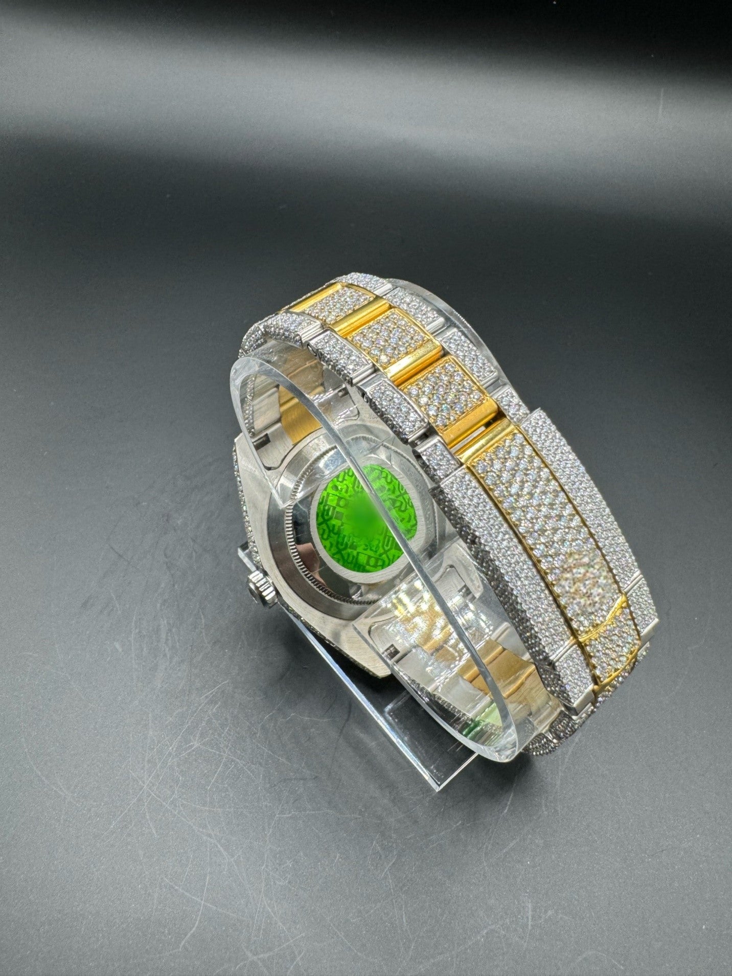 Two-Tone Yellow Moissanite Watch with Oyster Bracelet (41mm)