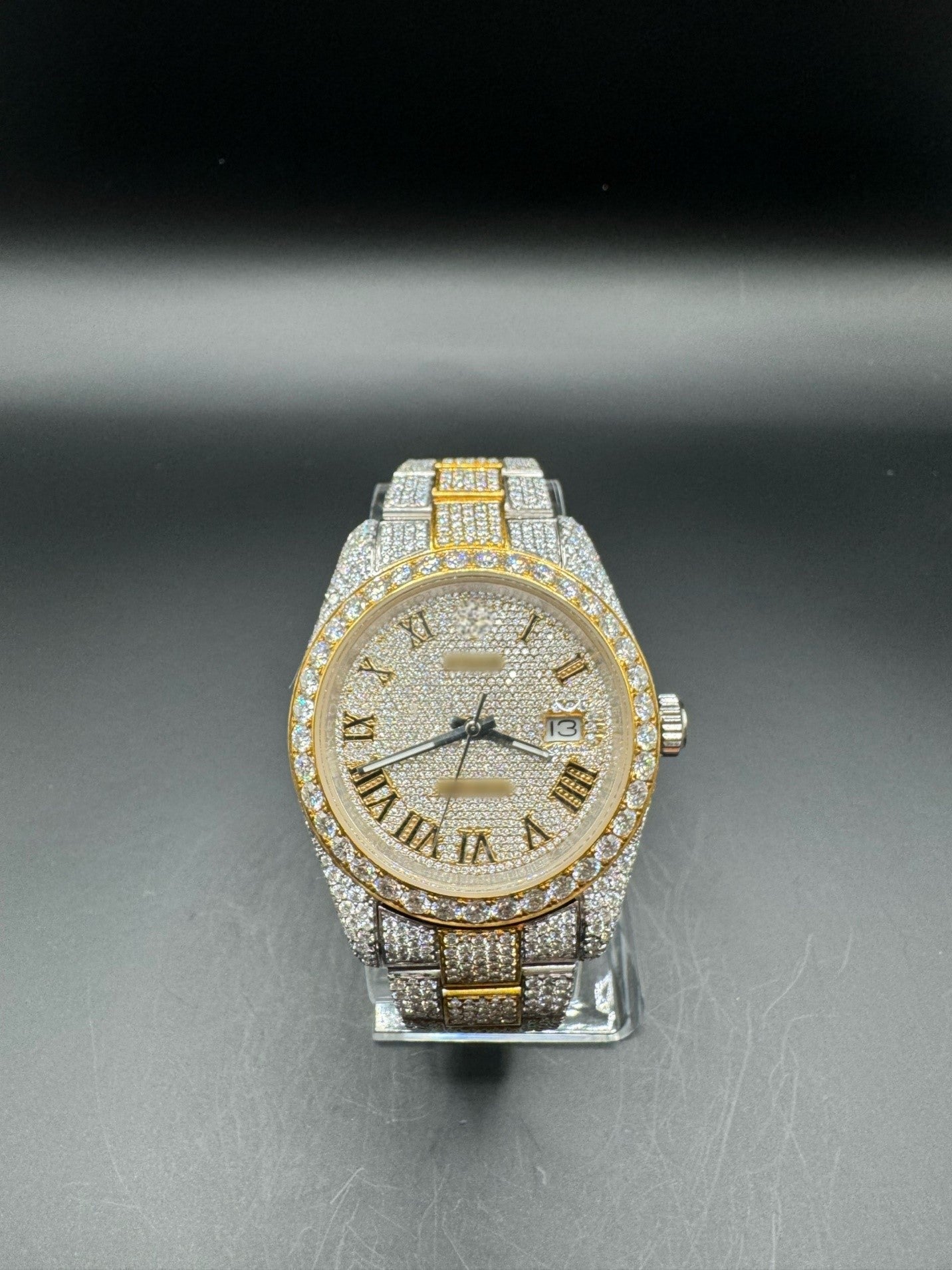 Two-Tone Yellow Moissanite Watch with Oyster Bracelet (41mm)