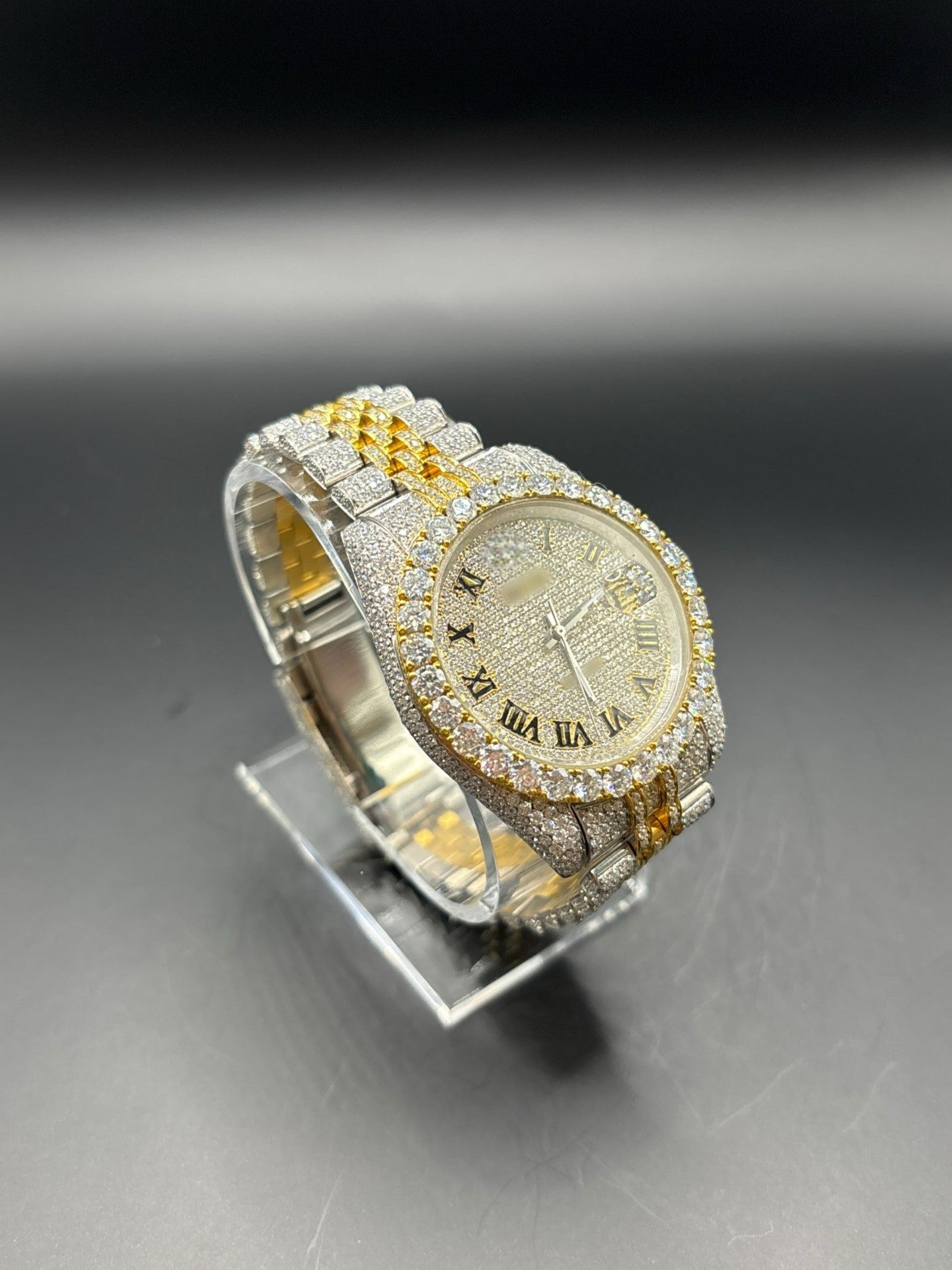 Two-Tone Yellow Moissanite Watch with Jubilee Bracelet (41mm)