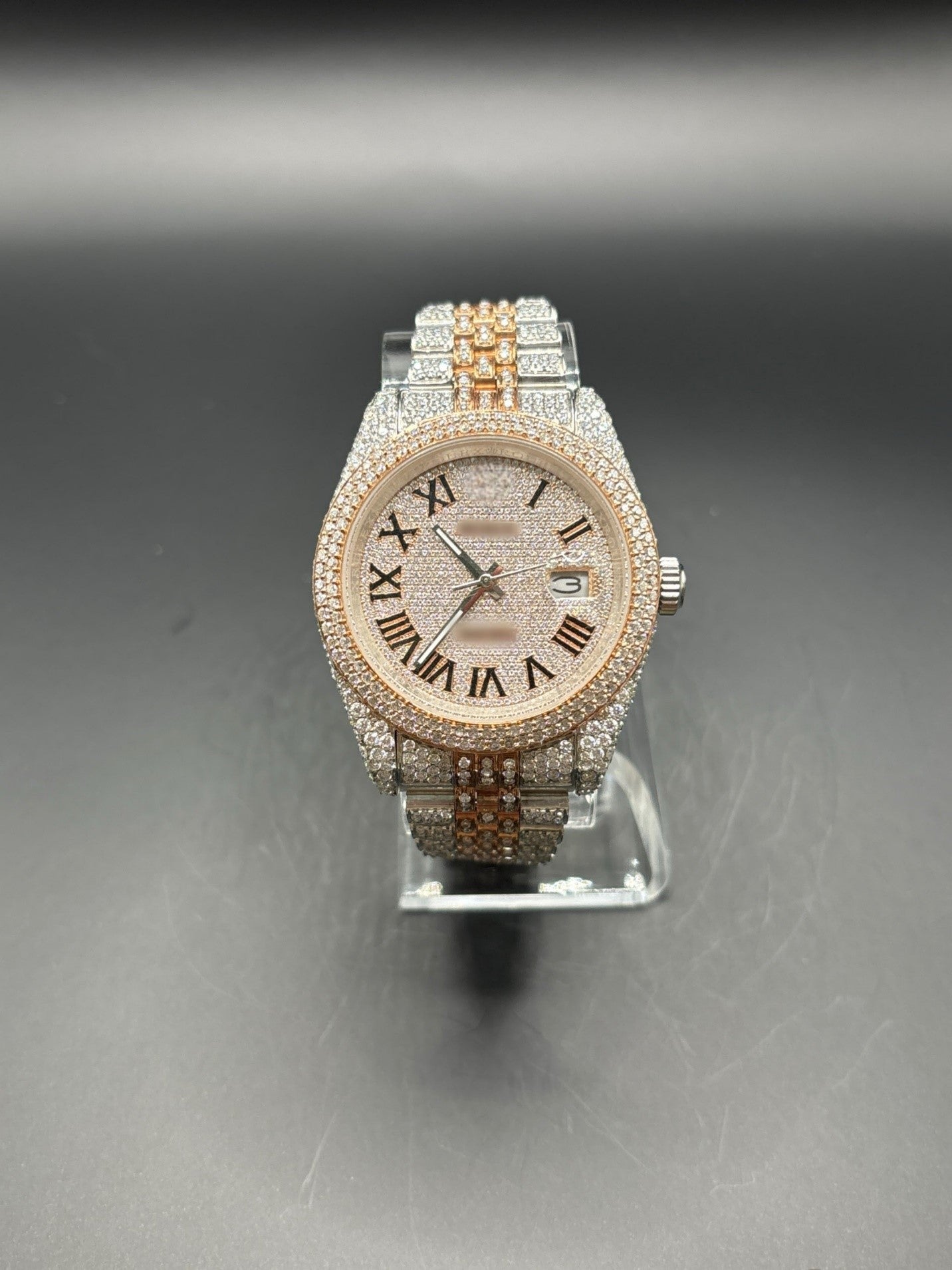 Two-Tone Rose Moissanite Watch with Jubilee Bracelet (41mm)